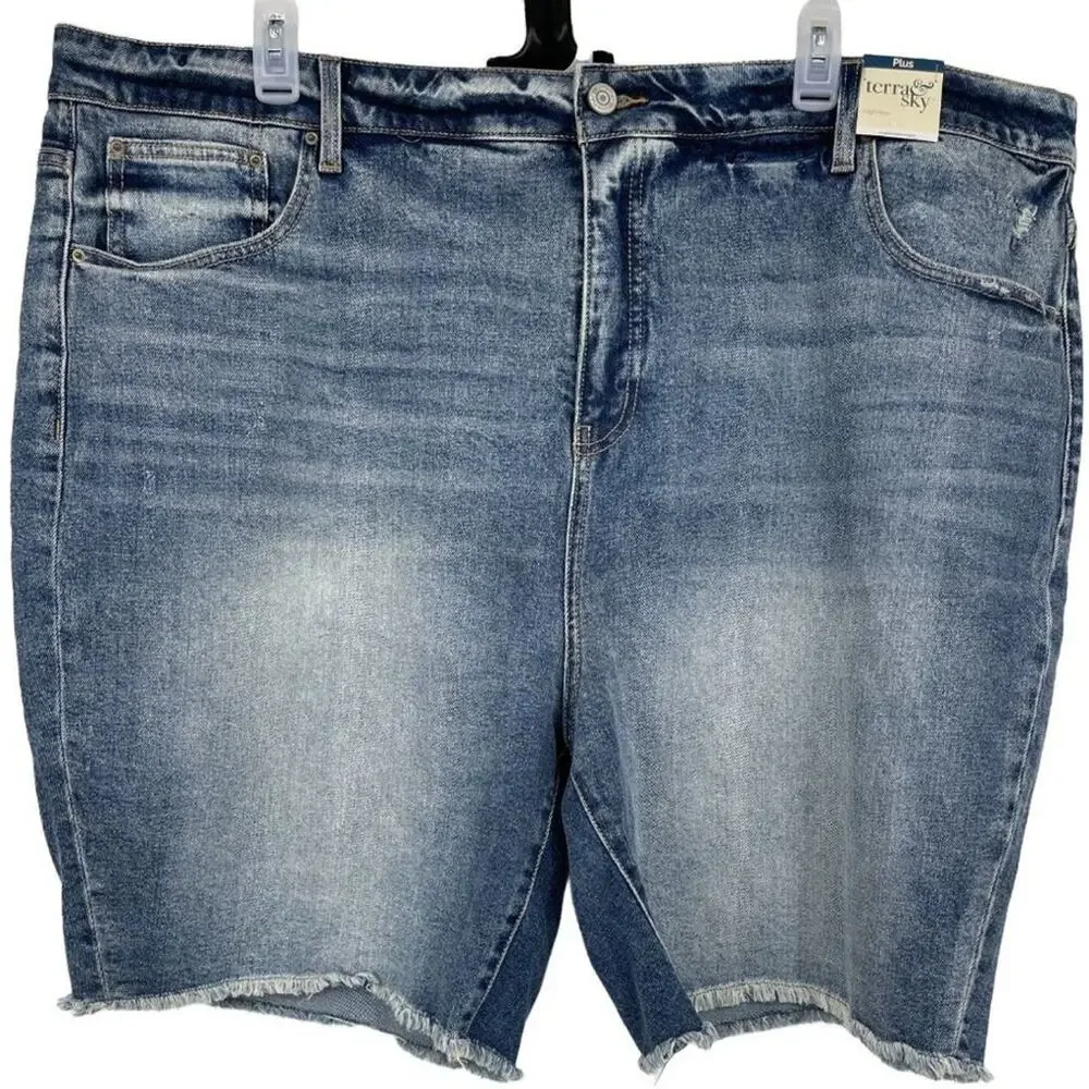 Terra & Sky Plus High Rise Blue Denim Jeans NEW Size 26W Womens Summer Vacation